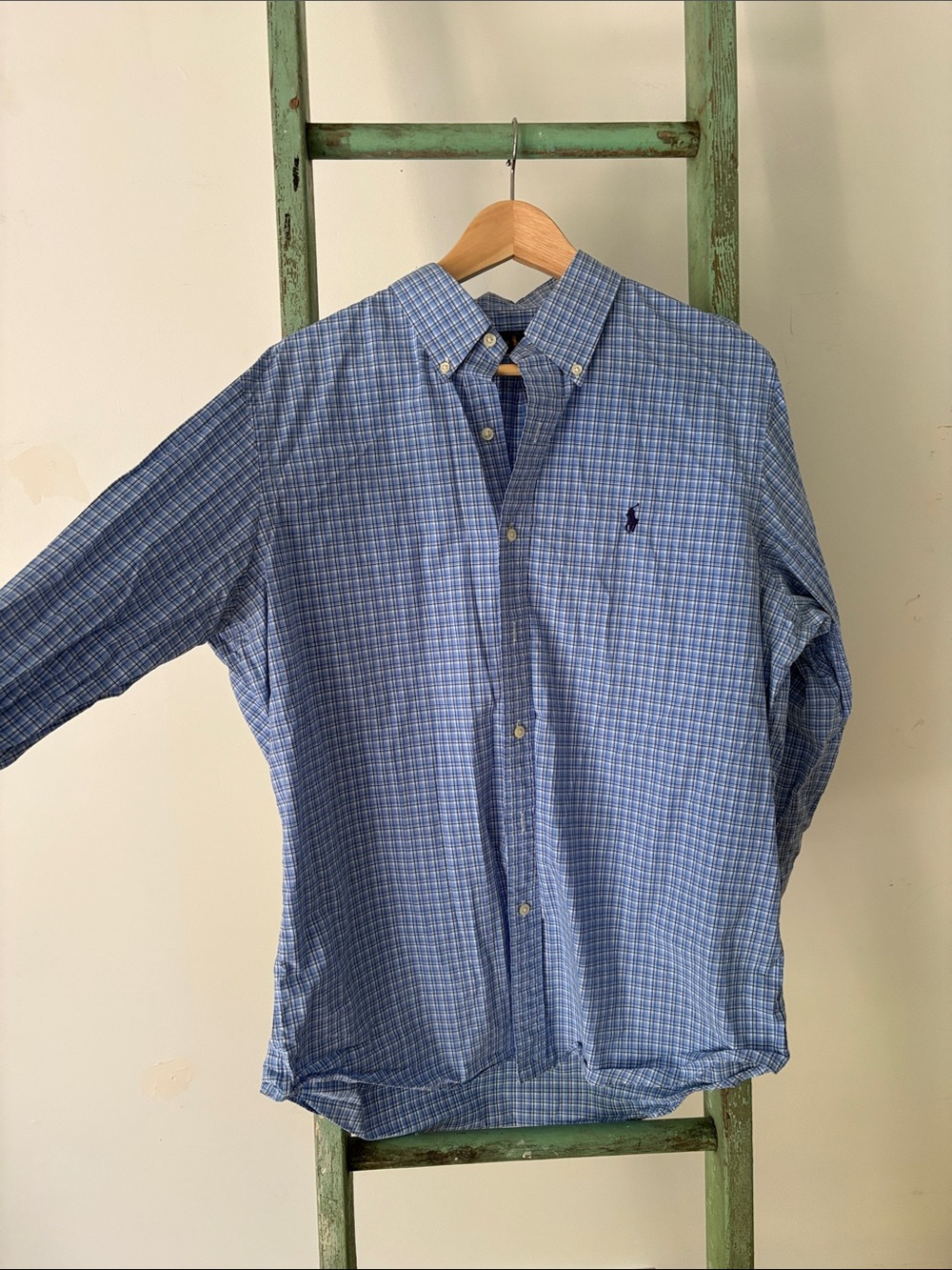 Polo by Ralph Lauren Light Blue Micro-Plaid Button-Down Shirt